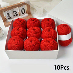 10pcs Four Strand Hand Knitted Doll Crocheted Polyester Wool Ball Yarn