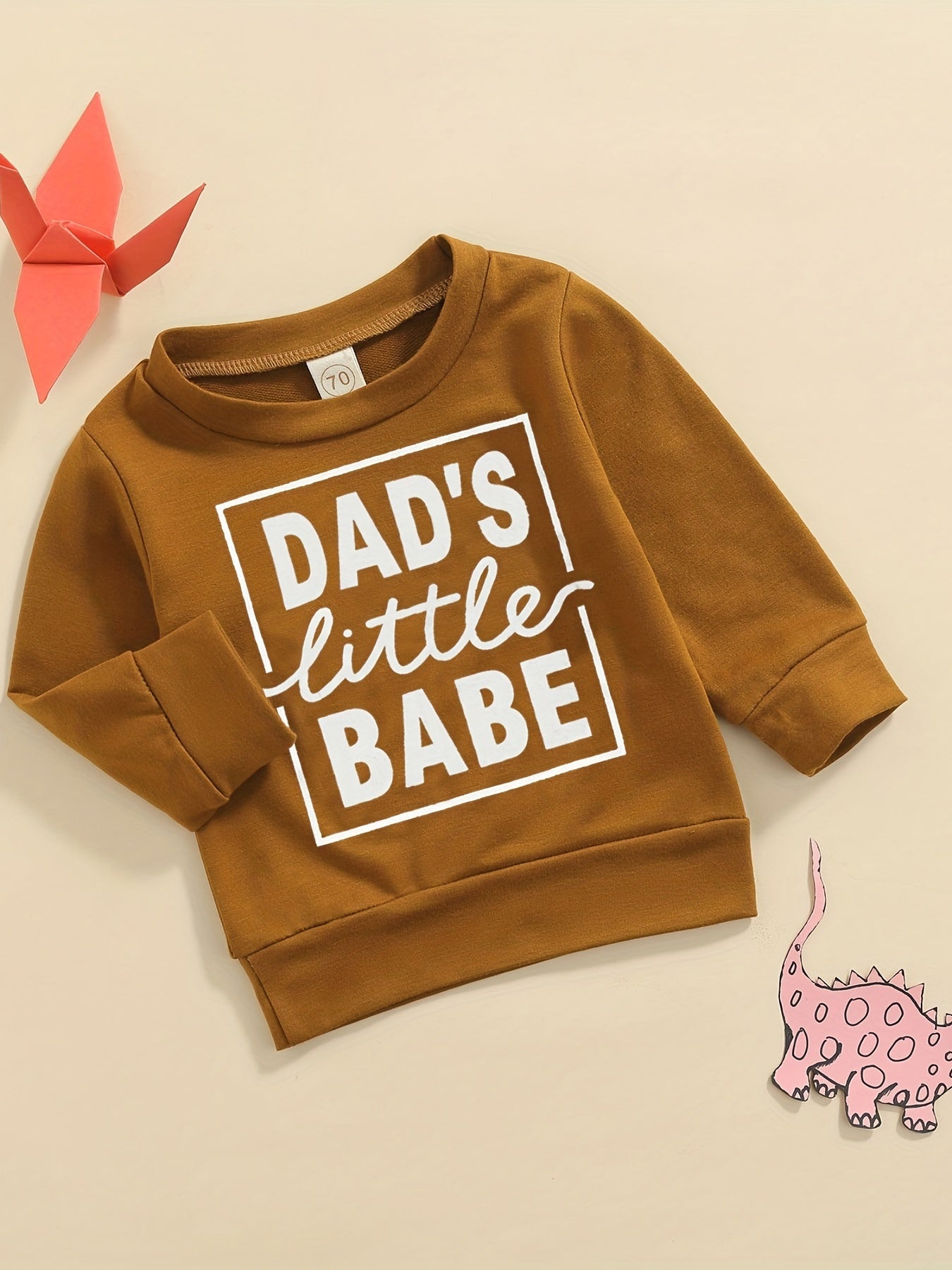 Boy's Long Sleeve Sweatshirt DAD'S Little BABE Toddler Baby Casual Tops