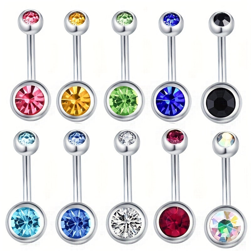 6pcs Surgical Steel 14G Navel Piercing Body Jewelry Men Women
