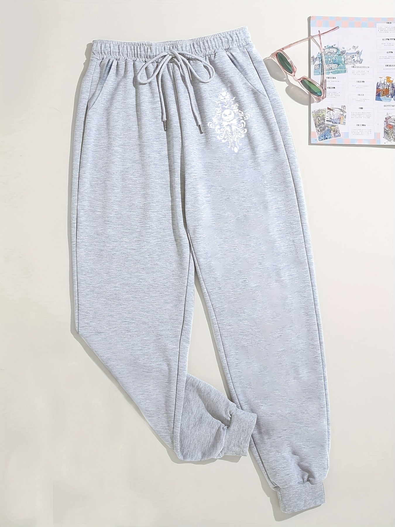  Skull Print Fitness Pants