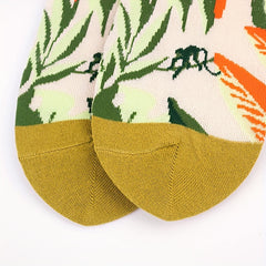 Floral Pattern Socks, Comfy & Breathable Women's Mid Tube Stockings