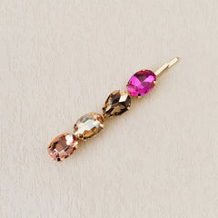 7pcs Colorful Rhinestone Hairpin Golden Hair Clip