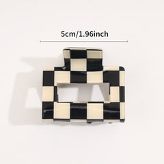 Leopard Checkerboard Hair Clips Square Hair Clips Women's Hair Accessories