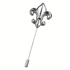 Vintage Military Style Flower Brooch Long Pin for Men