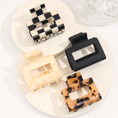 Leopard Checkerboard Hair Clips Square Hair Clips Women's Hair Accessories