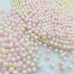 30PCS 10MM Pink Gradient Acrylic Round Beads DIY Jewelry Making Crafts