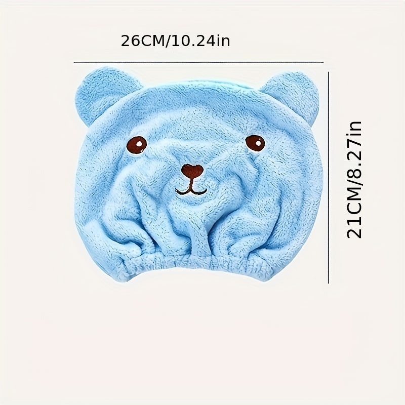 Embroidered Shower Cap & Microfiber Towel Set - Quick Dry Hair Wrap