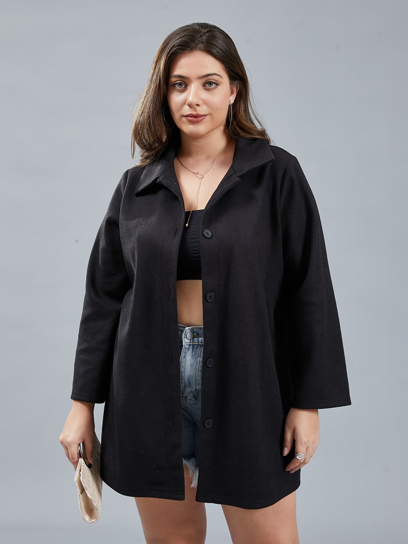  Solid Long Sleeve Blazer