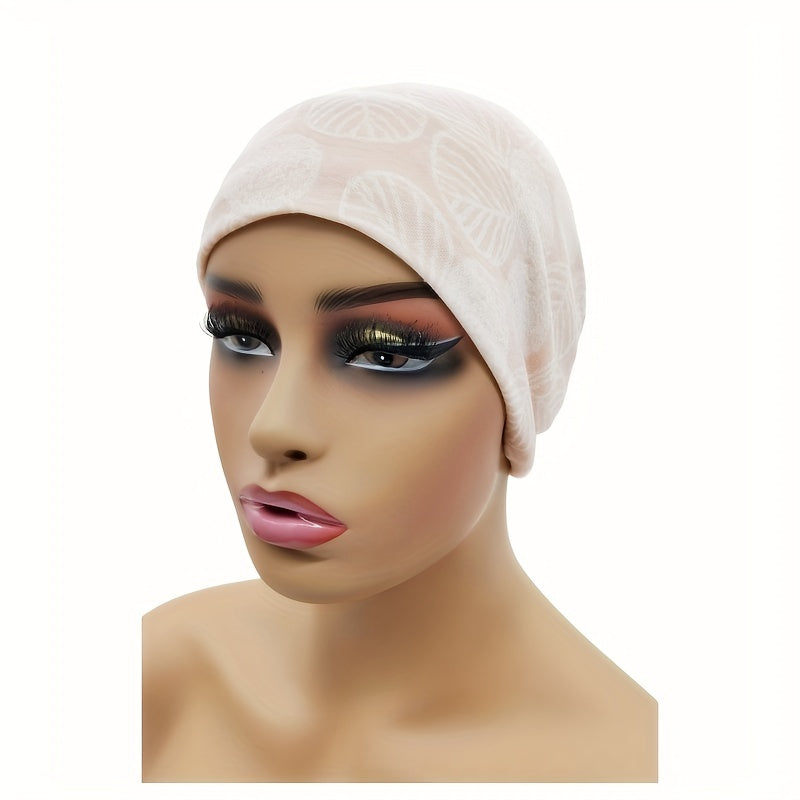 Leaf Print Beanie Turban Cap Soft Lightweight Chemo Hats