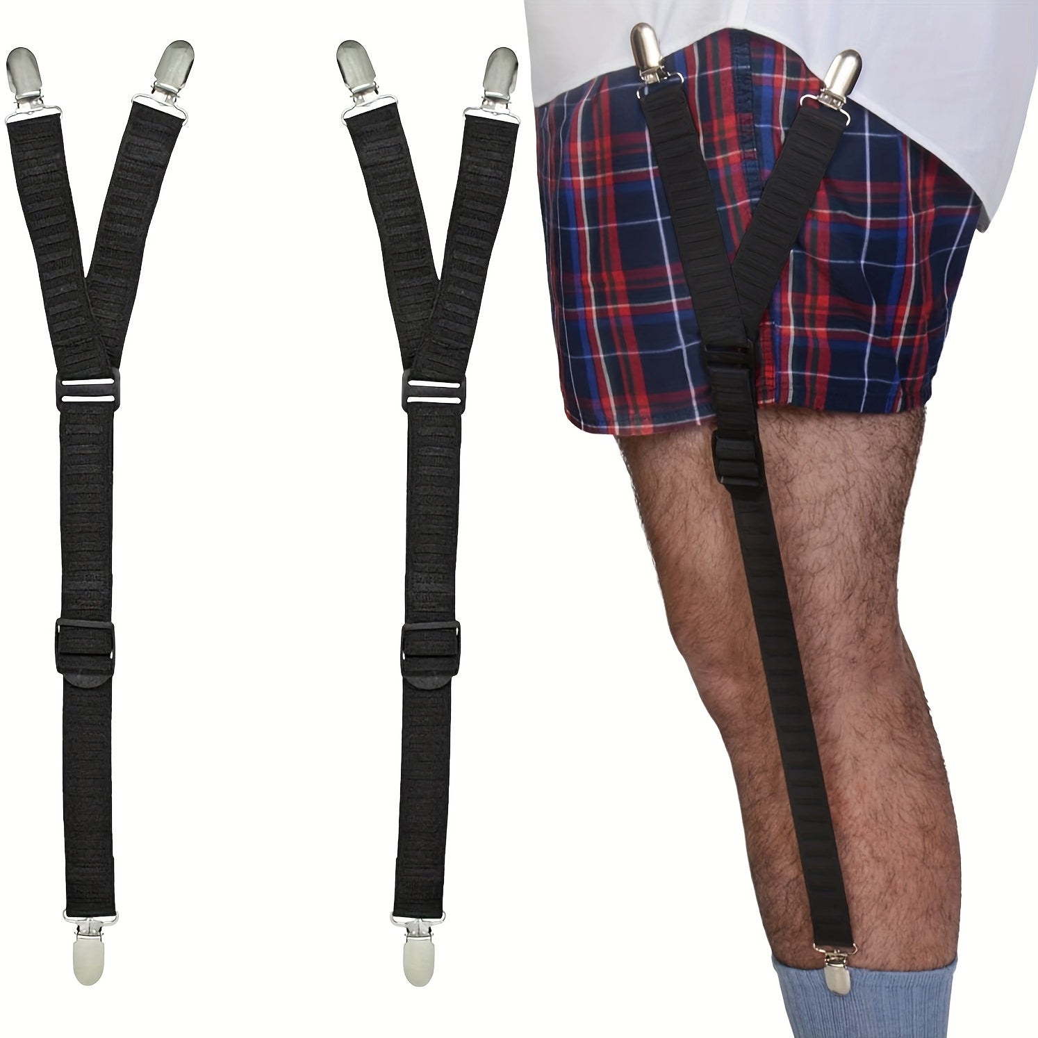 Men's Shirt Wrinkle Resistant Suspender Clip 3 Clips