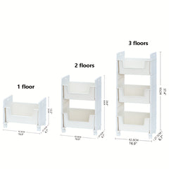 Movable Plastic Book Shelf Book Storage Rack Student Desk Shelf