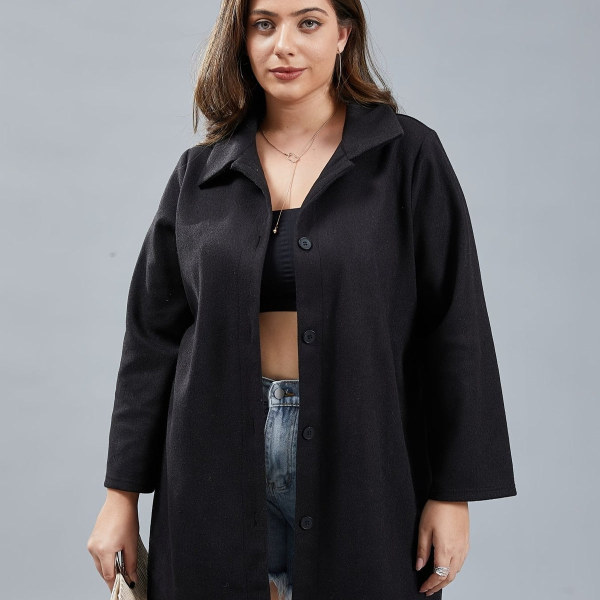  Solid Long Sleeve Blazer