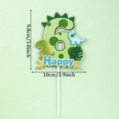 Green Dinosaur Cake Topper for Kids' Birthdays