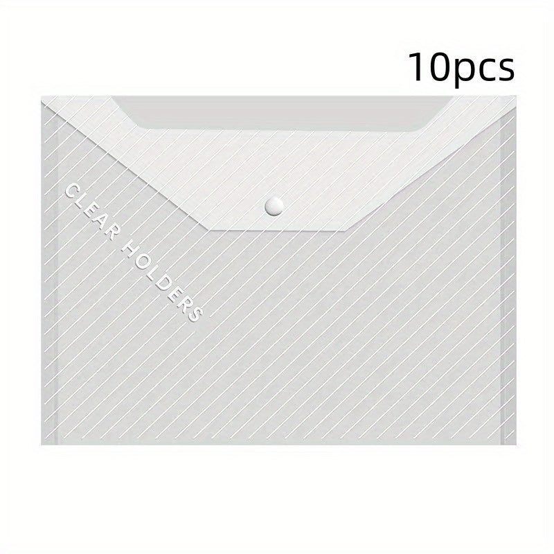 10pcs Waterproof Transparent File Bag Large Capacity Office Supplies