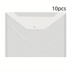 10pcs Waterproof Transparent File Bag Large Capacity Office Supplies