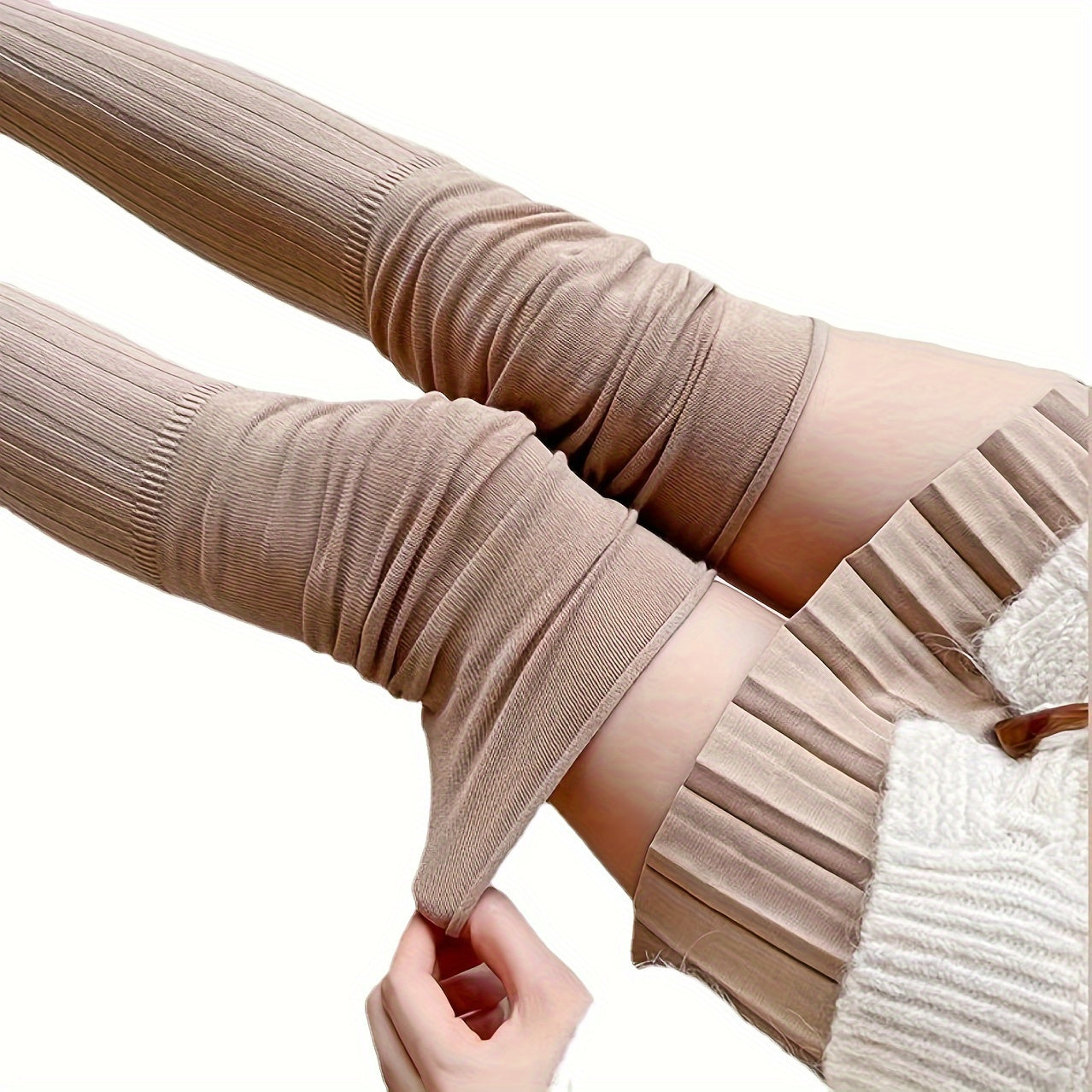 3 Pairs Striped Thigh High Socks Women's Stockings