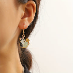 Kitten Night Reading Earrings Ear Jewelry Decoration
