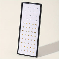 40pcs Small Bead Stainless Steel Nose Stud Ring Unisex