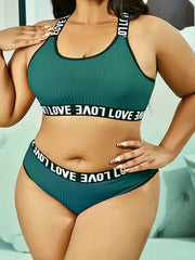  Sports Lingerie Set Criss Cross Bra & Panty Two Piece Set