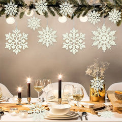 10pcs Christmas Snowflakes Tree Decor Hangings 3.9INCH