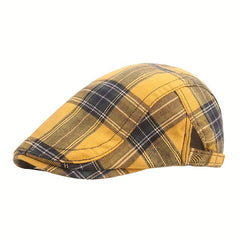 British Style Classic Plaid Vintage Beret Print Casual Cap