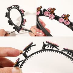 Crystal Stone Braided Hair Clips for Women Girls