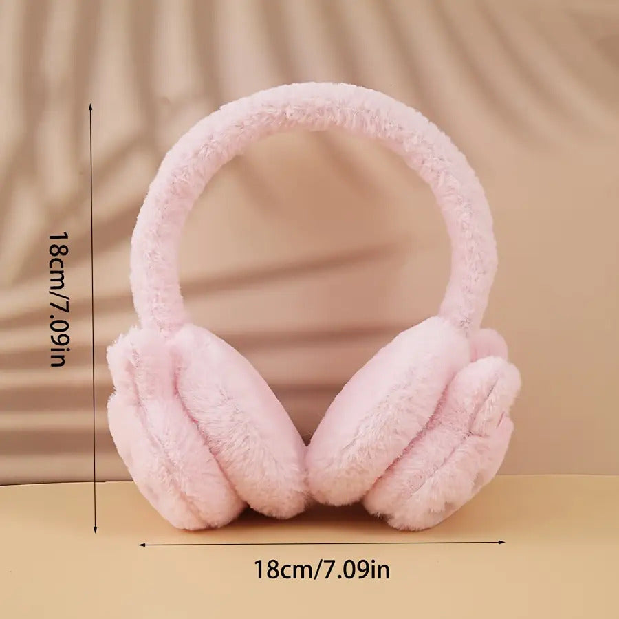 Plush Cat Ear Winter Hat with Retractable Ears Soft Pastel Colors