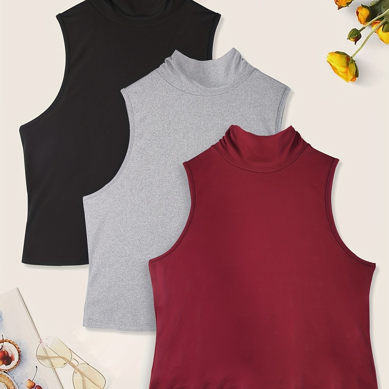 3-Piece Plus Size Casual Tank Top Set