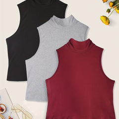 3-Piece Plus Size Casual Tank Top Set
