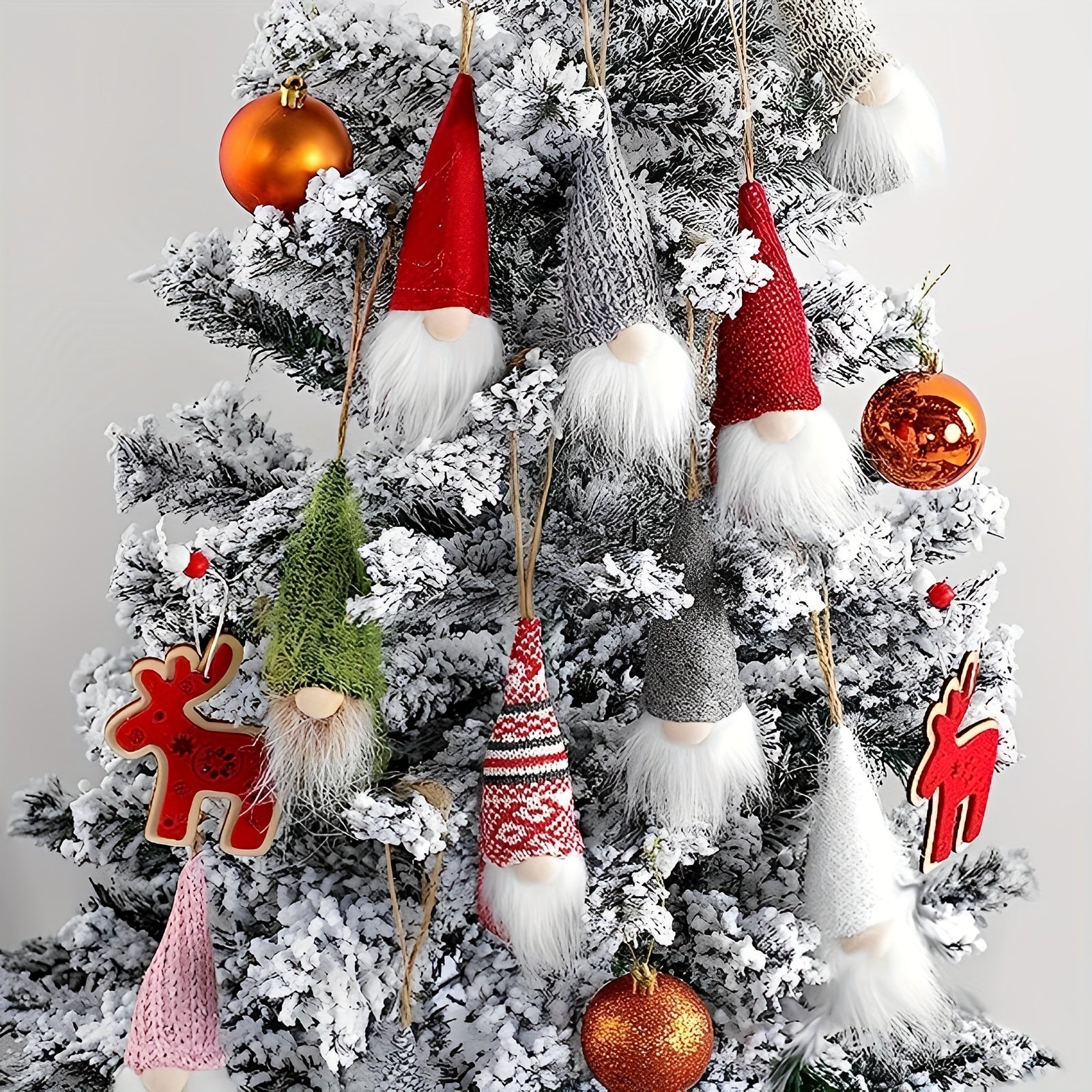 3pcs Christmas Tree Hanging Dwarf Decorations Plush Santa Claus Elf