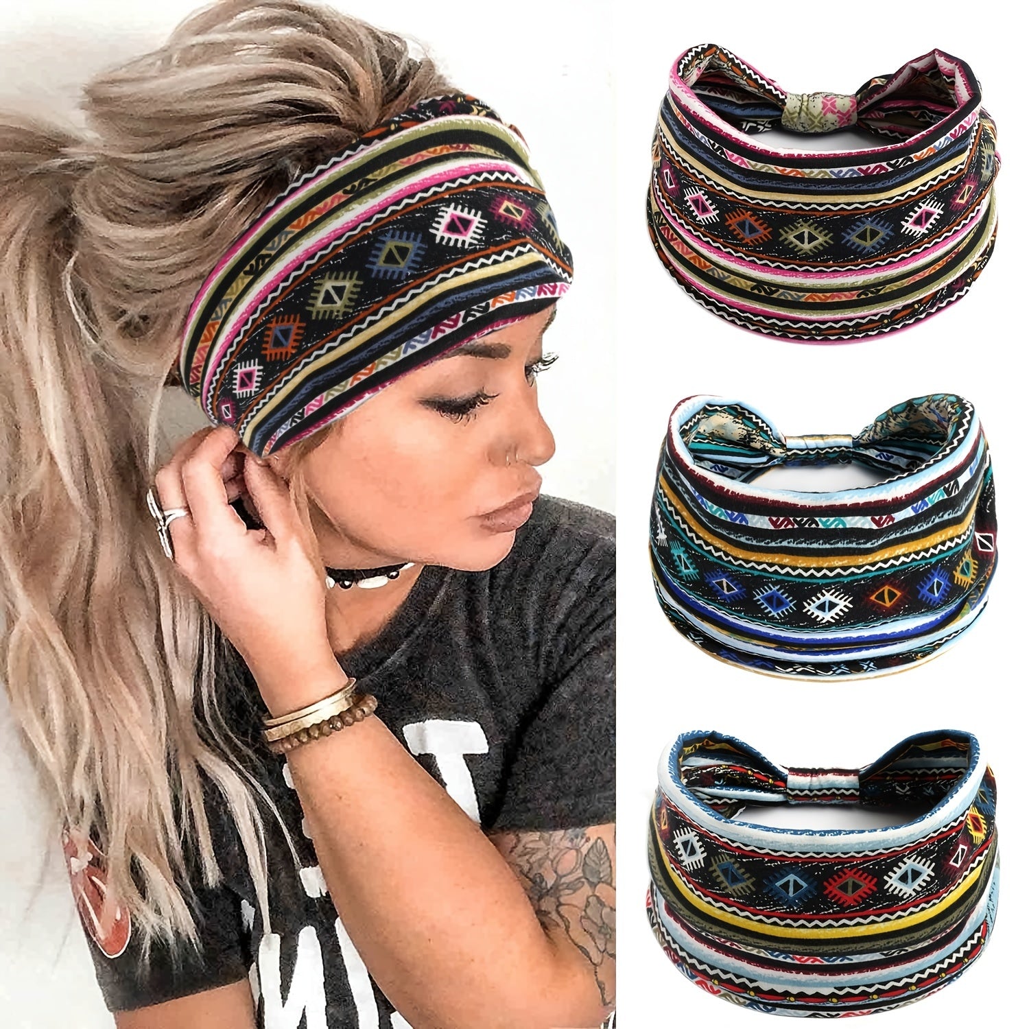 Wide Wicking Headband Sports Hair Hijab Yoga Elastic Exercise Headband