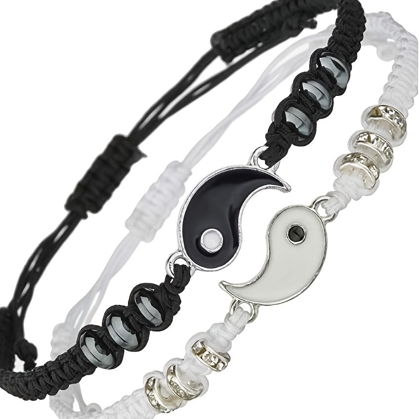 Taiji Yin Yang Couple Bracelet Set