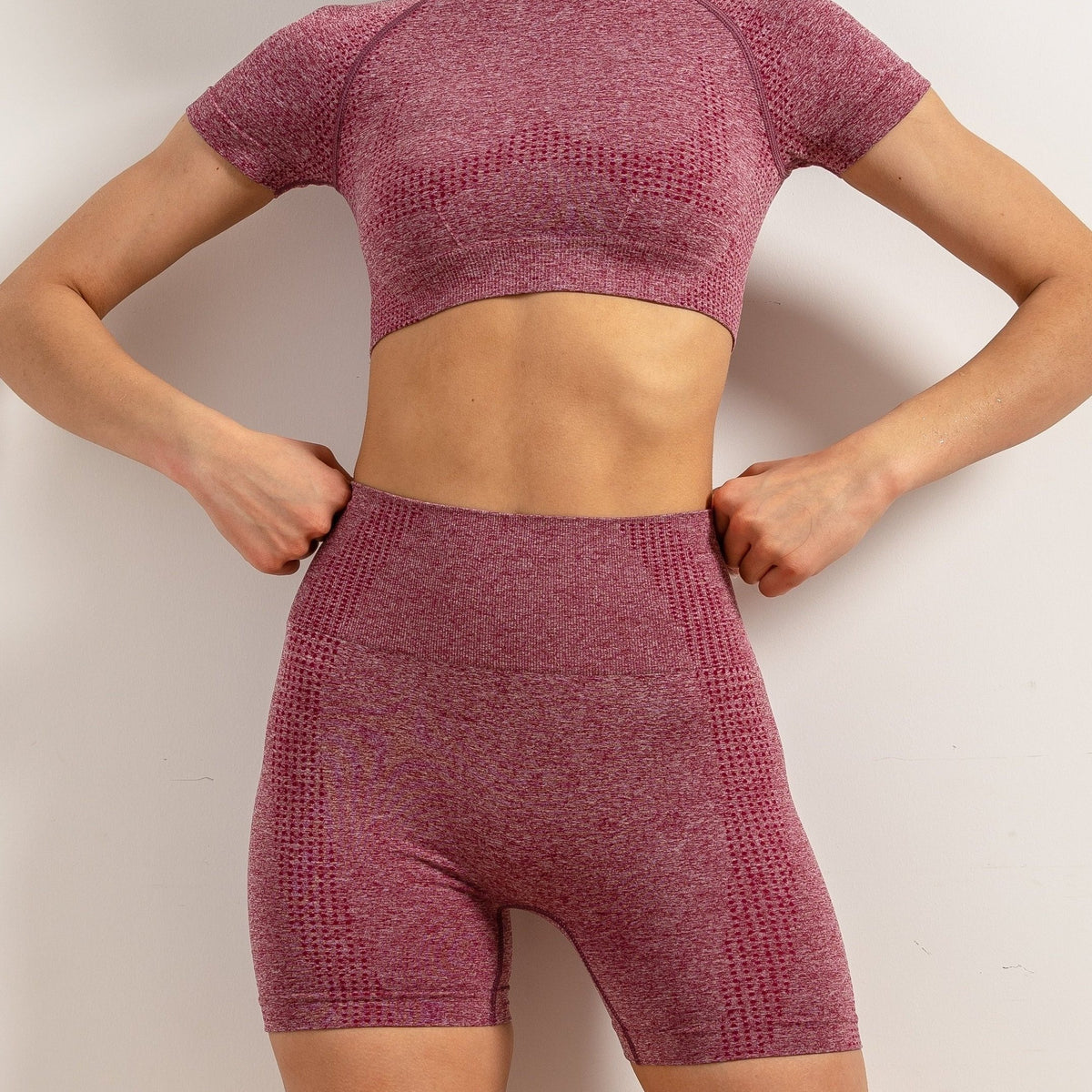 Seamless Yoga Sports Set Crop Top & Slimming Shorts