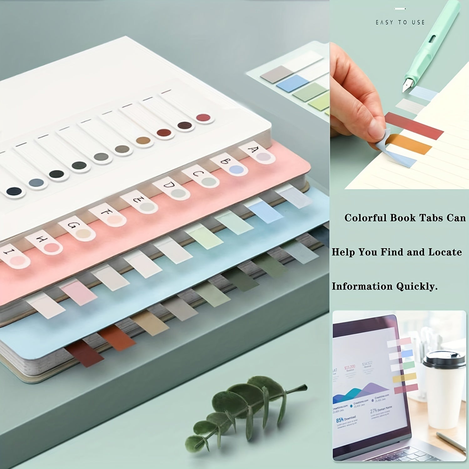 600 Morandi Book Page Tabs Sticky Notes for Markers & Indexing