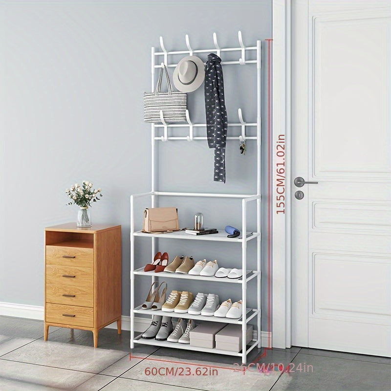 4 5 Layer 60 Stainless Steel Coat Rack Shoe Shelf
