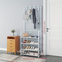 4 5 Layer 60 Stainless Steel Coat Rack Shoe Shelf