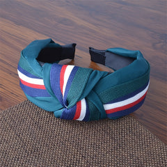 Christmas Knotted Headband Blocking Top Knot Hairband Padded Wide Hair Hoop