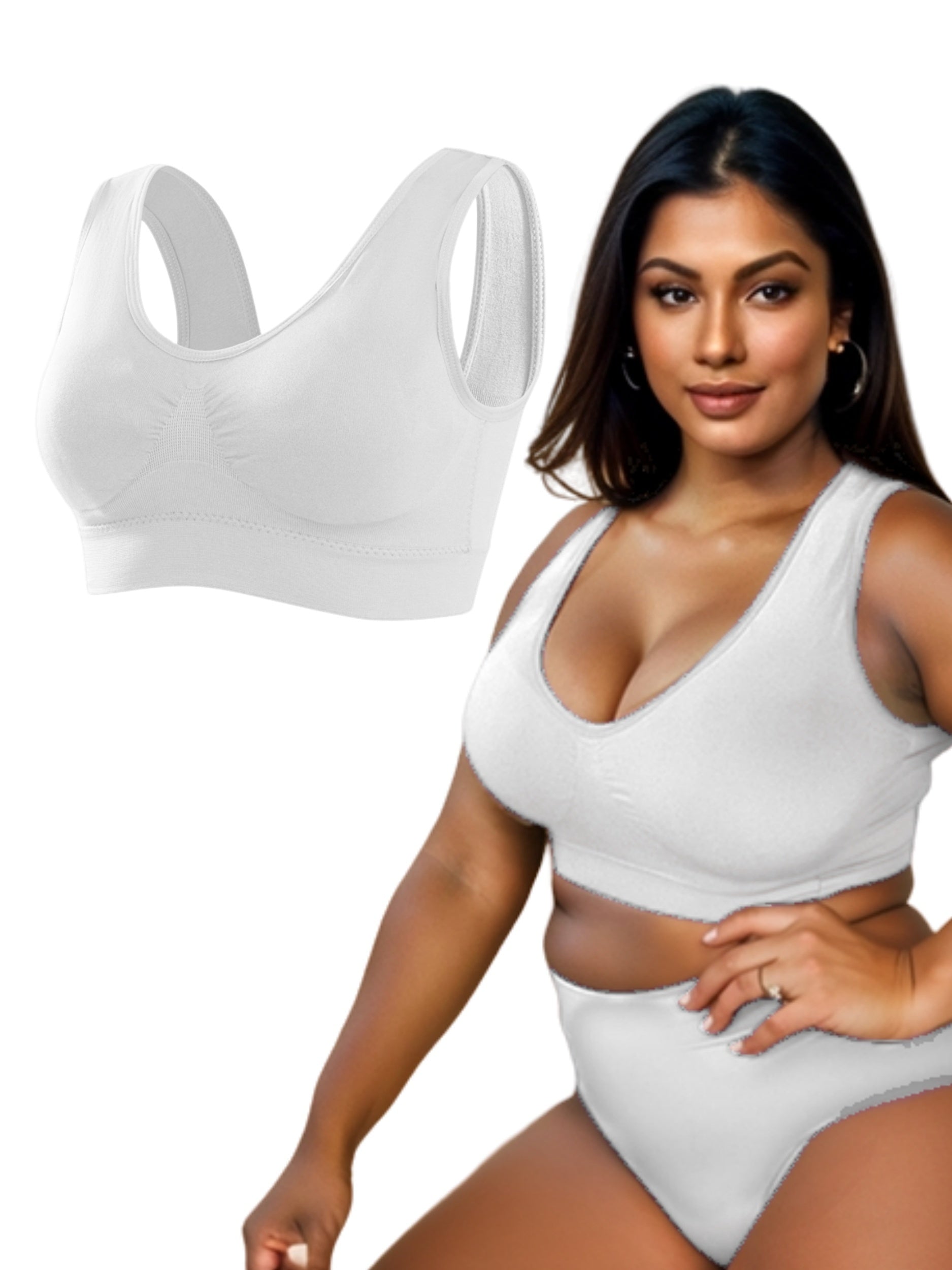  Solid Comfort Sports Bra Breathable Stretch Tank