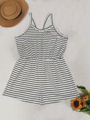 Striped Print Tank Jumpsuit Casual for Summer & Spring