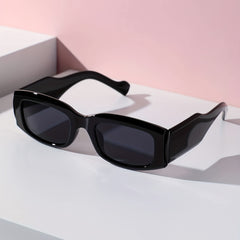 Square Frame Sunglasses Minimalist Solid Glasses Wide Temple UV400