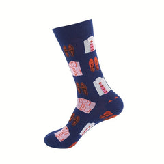 5 Pairs Cartoon Print Socks Soft Mid Tube Women's Stockings