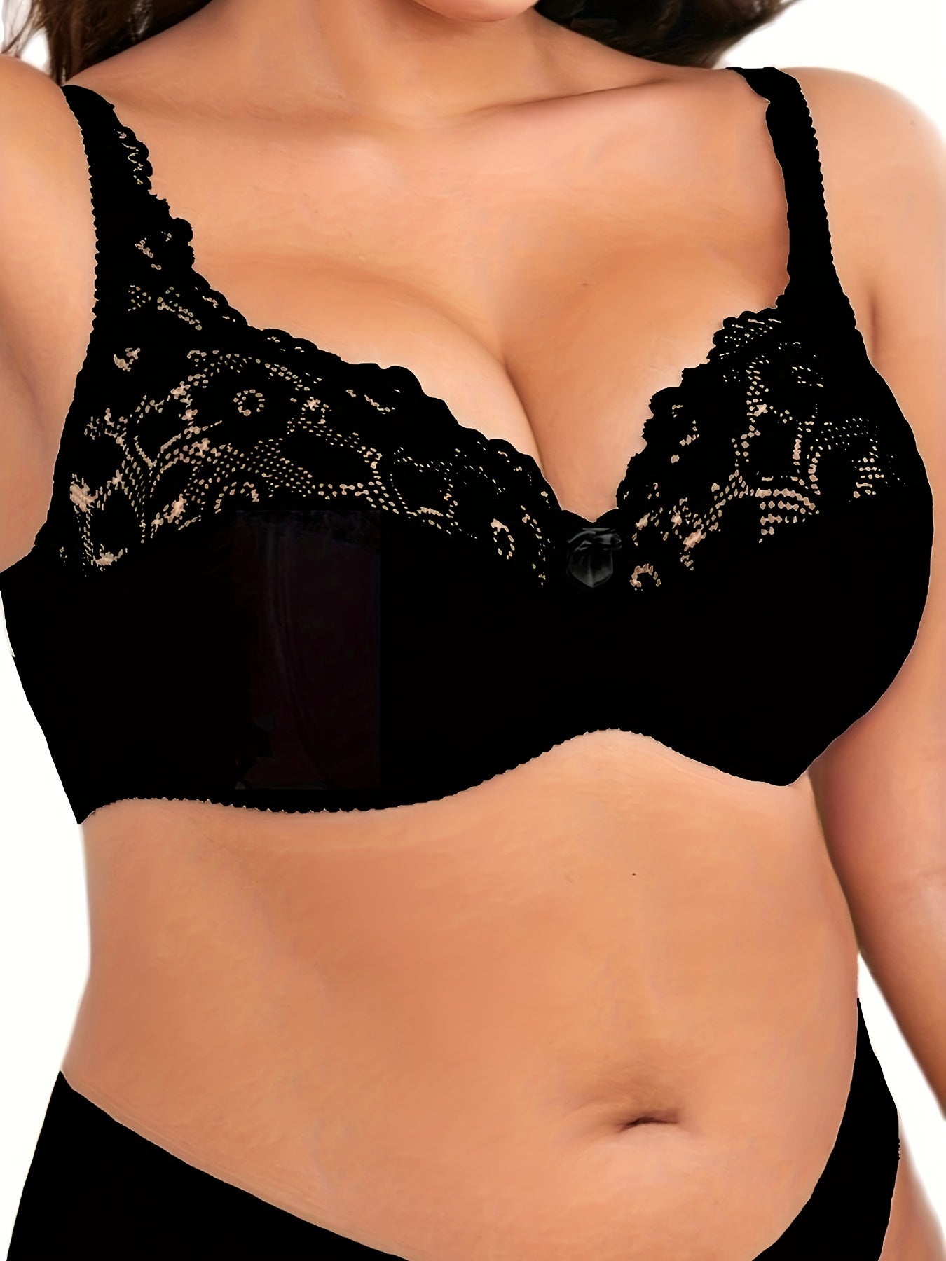  Sexy Bra Women's Plus Lace Underwire Full Cover Mini Bow Light Bra