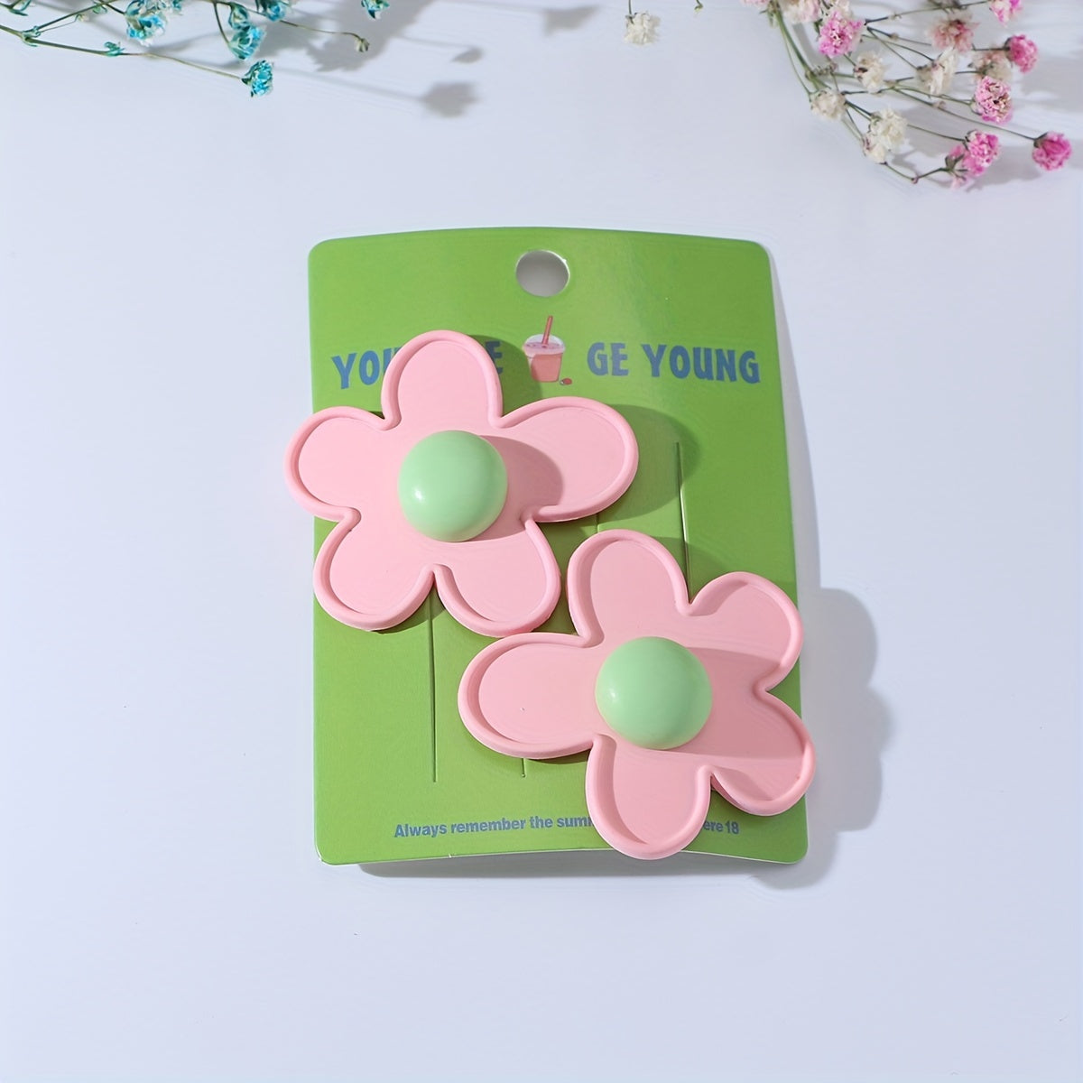 2Packs Flower Hair Clip Barrette Retro Floral Hair Clips Girls Women Kids