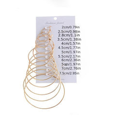Hoop Earrings 12 Pairs Set Exaggerate Accessories For Women Girls Gift