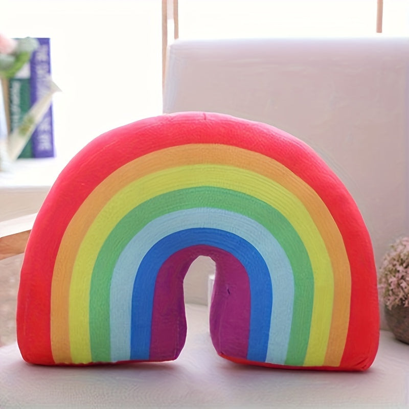Rainbow Shaped Pillow Plush Decorative Travel Pillow Creative Cushion