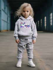 OERYUI 2pcs YOU Letter Print Hoodies Pants Set Boys Girls Spring Fall