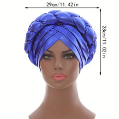Hot Stamping Turbans Three Layer Bright Head Wraps Twist Braid Bonnet