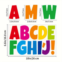 Vinyl Alphabet Stickers Set of 3 Sheets 3 Inch Chunky Font Reusable Decals