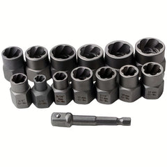 14-Piece Impact Bolt & Nut Remover Set - Cr-Mo Bolt Extractor Tool Set