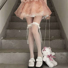 Ruffle Thigh High Stockings Over The Knee Socks Women's Stockings